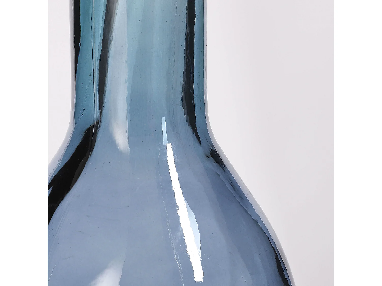 Bouteille décorative en verre recyclé - Ø21 x 100 - Bleu clair - RIOJA