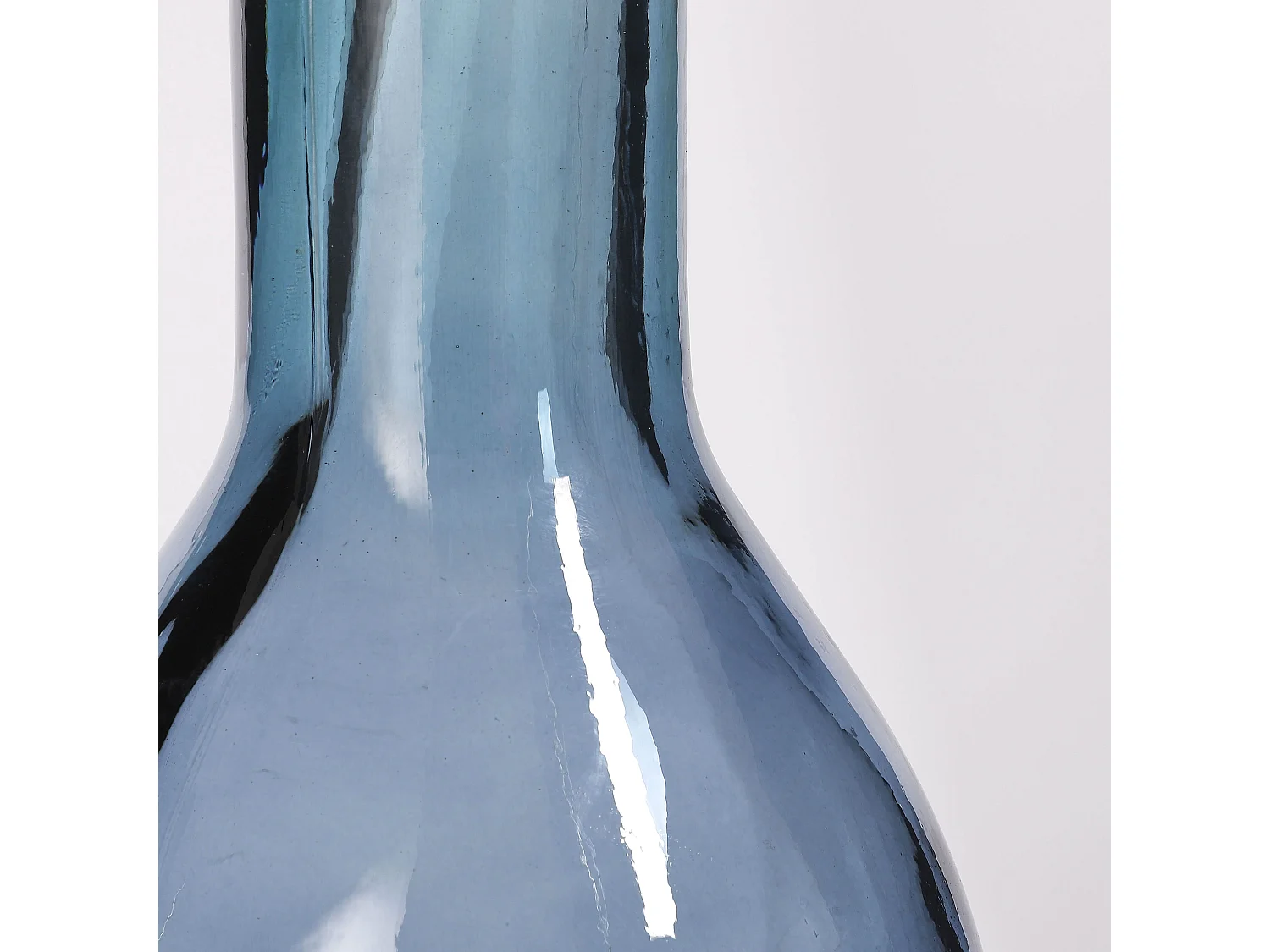 Bouteille décorative en verre recyclé - Ø21 x 100 - Bleu clair - RIOJA