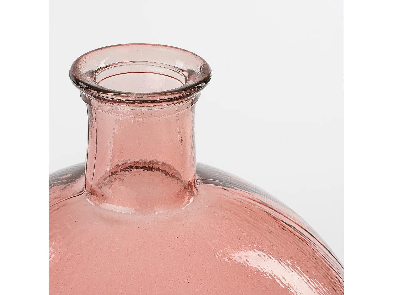 Decoratieve fles van gerecycled glas - 42 x 34 - Lichtroze - FIRENZA