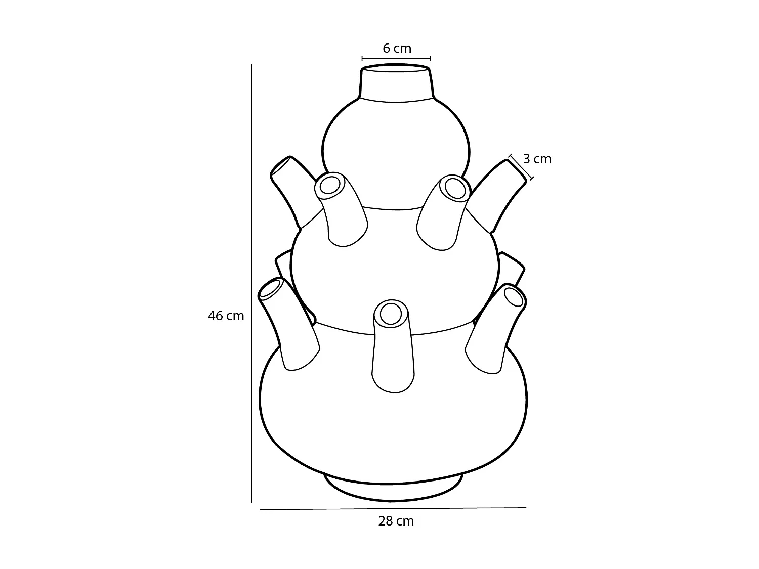 Vaas van keramiek - 46 x Ø28 - Groen - MARLIJN