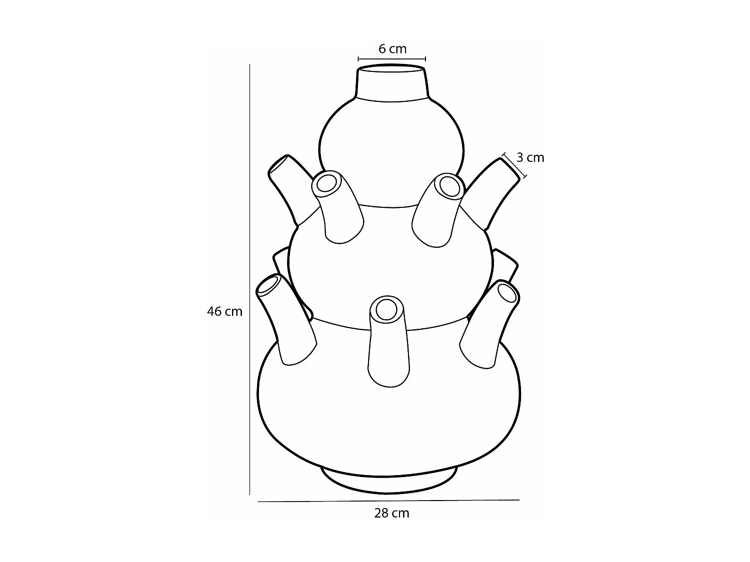 Vaas van keramiek - 46 x Ø28 - Groen - MARLIJN
