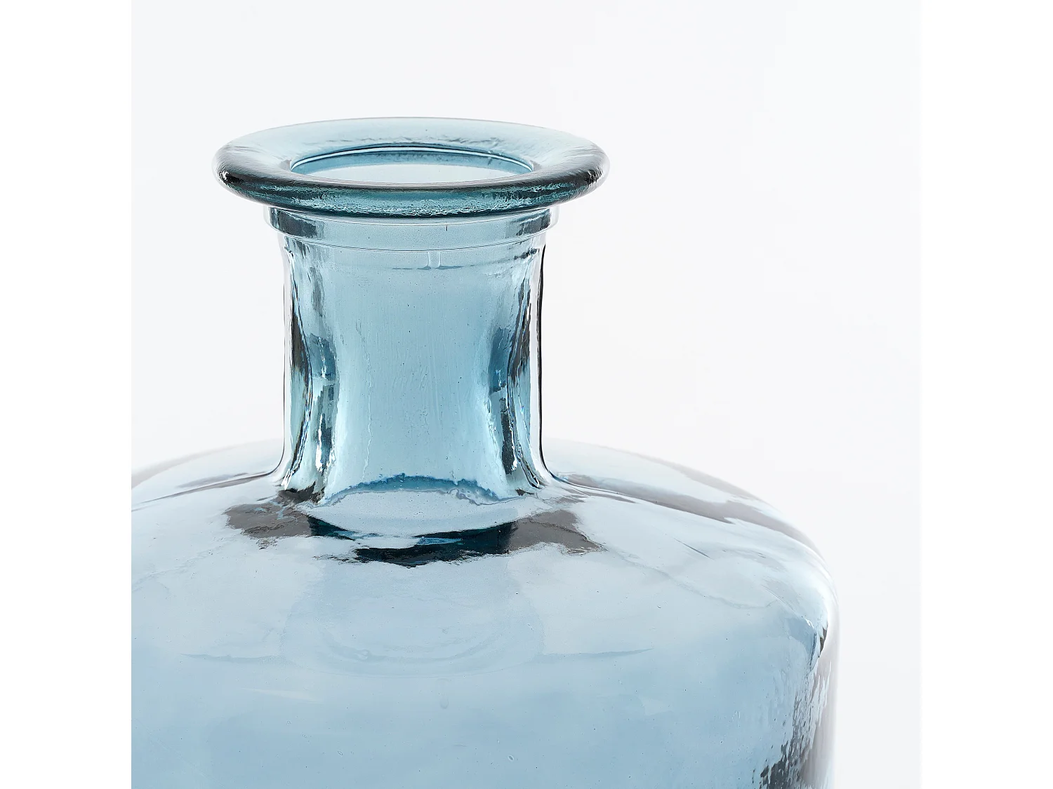 Decoratieve fles van gerecycled glas - 75 x Ø25 - Blauw - GUAN