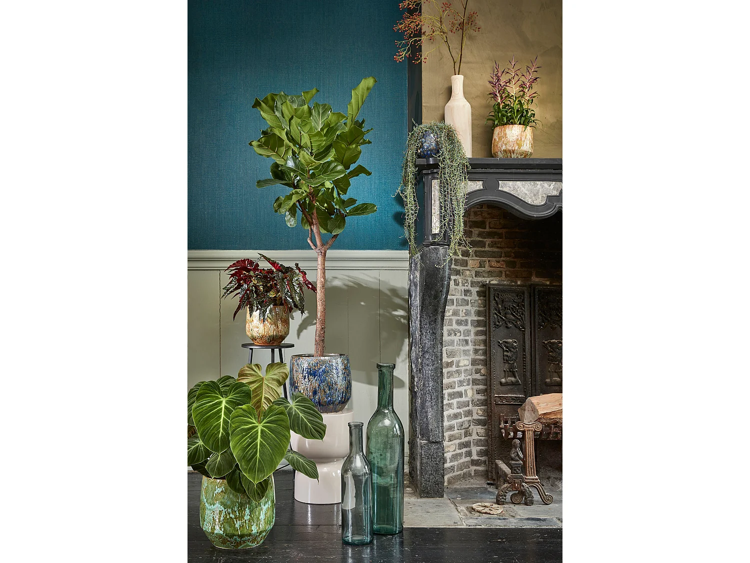 Dekorative Flasche aus Recyceltes Glas - Ø18 x 75 - Grün - RIOJA