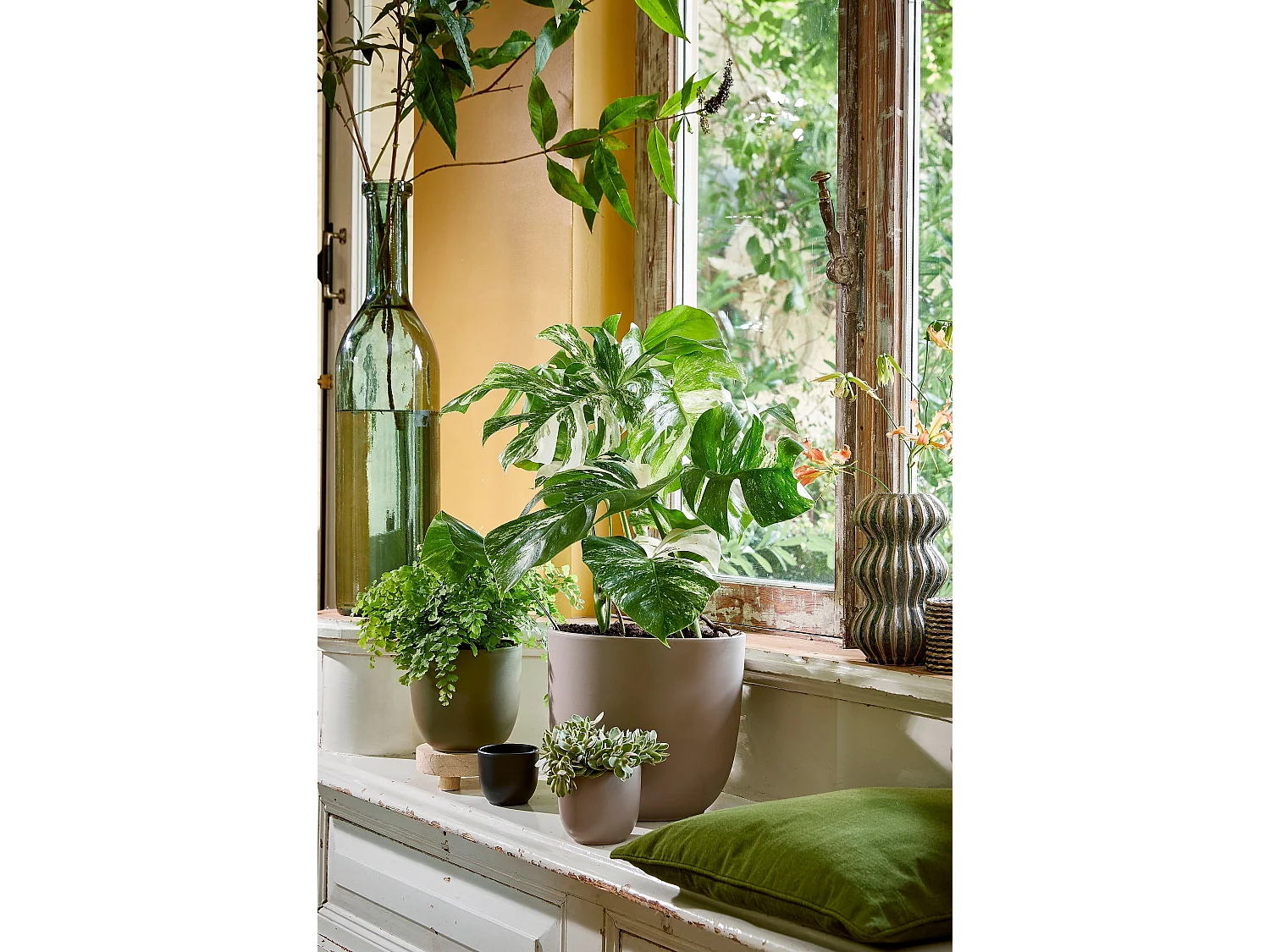 Dekorative Flasche aus Recyceltes Glas - Ø18 x 75 - Grün - RIOJA