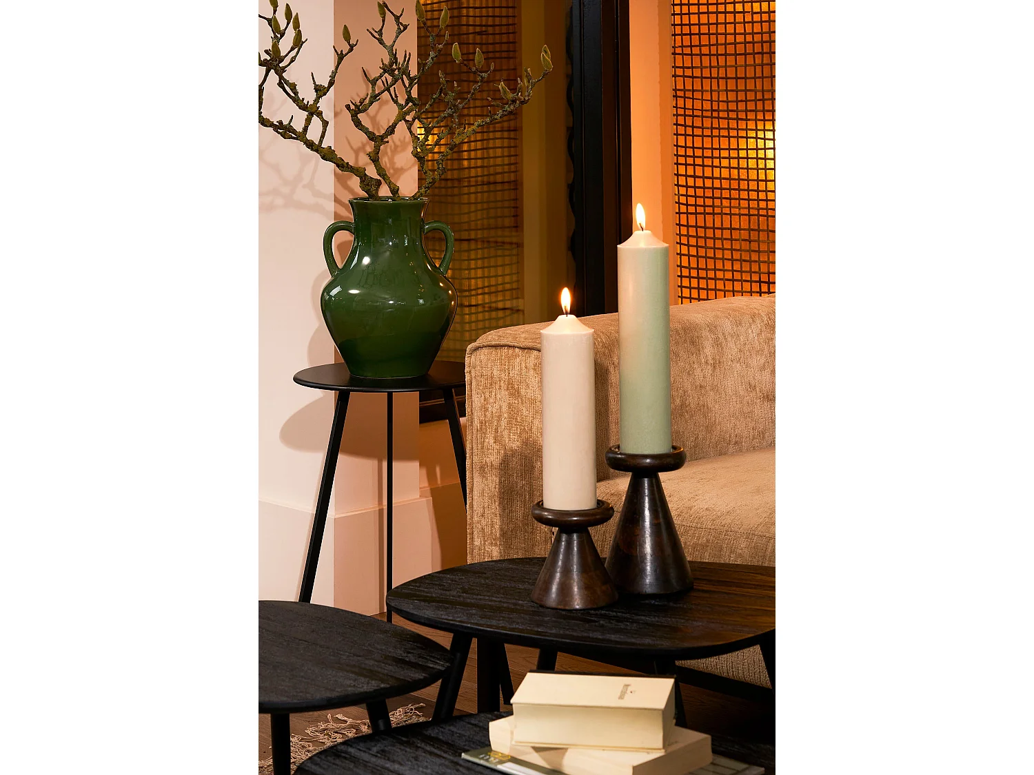 Vase en céramique - 33 x Ø26 - Vert - MARIAN