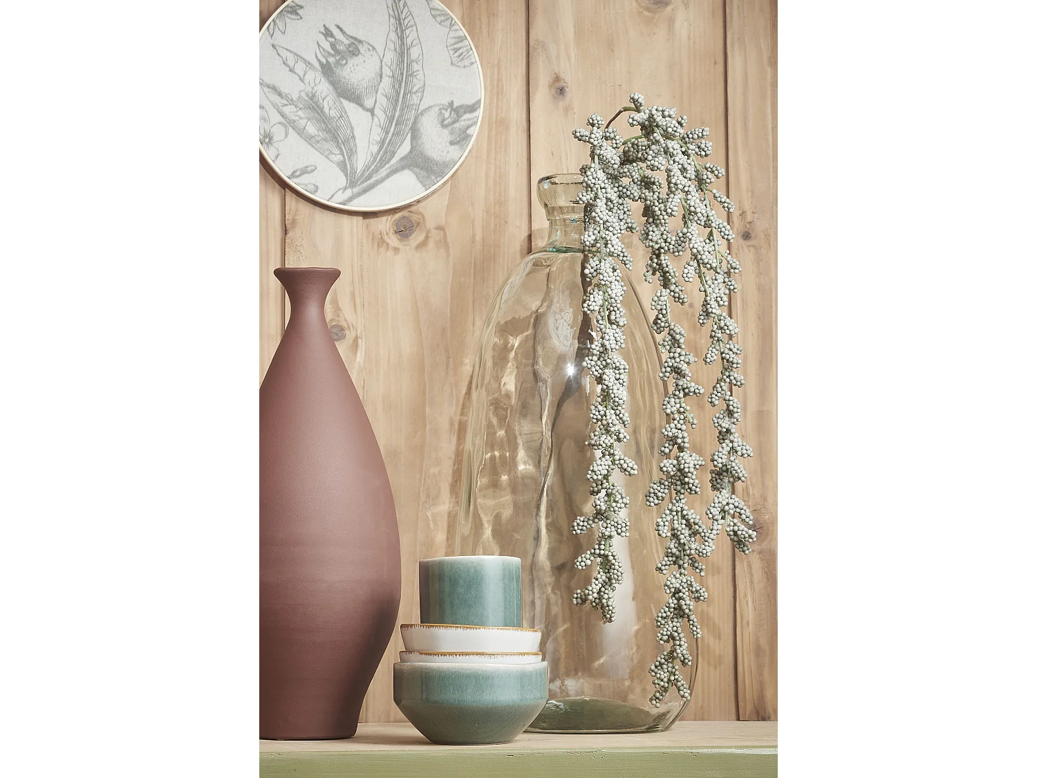 Dekorative Flasche aus Recyceltes Glas - Ø22 x 51 - Transparent - ORGANIC