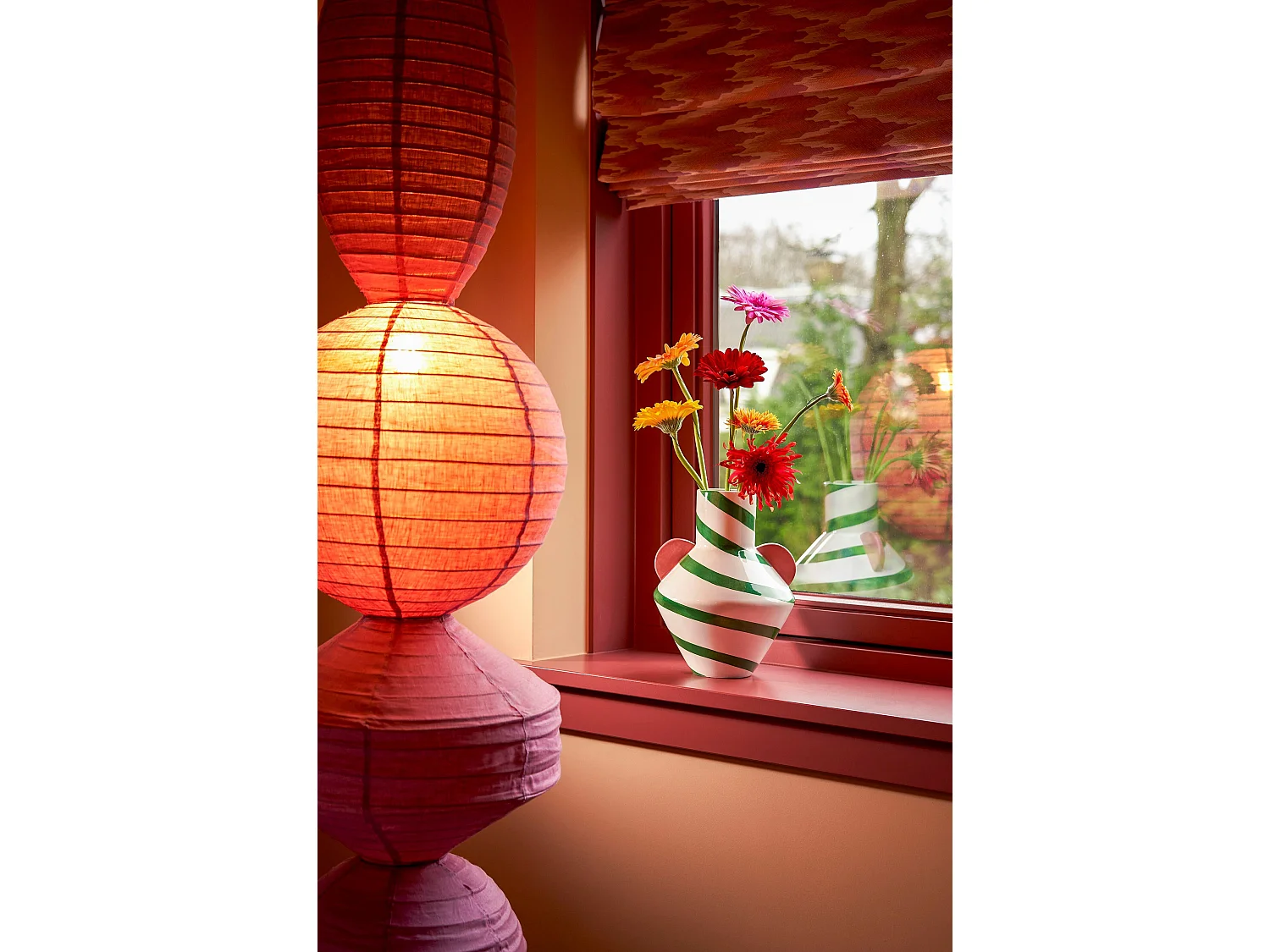 Vaas van keramiek - 28 x Ø22 - Groen - STRATT