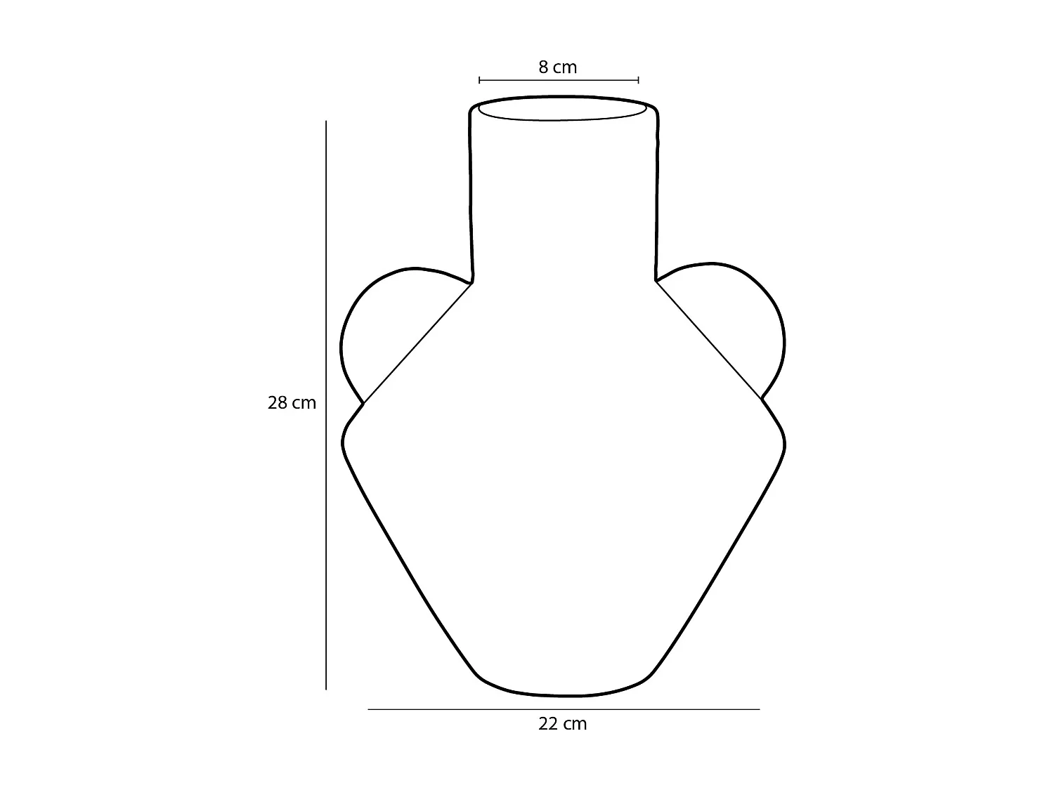Vaas van keramiek - 28 x Ø22 - Groen - STRATT
