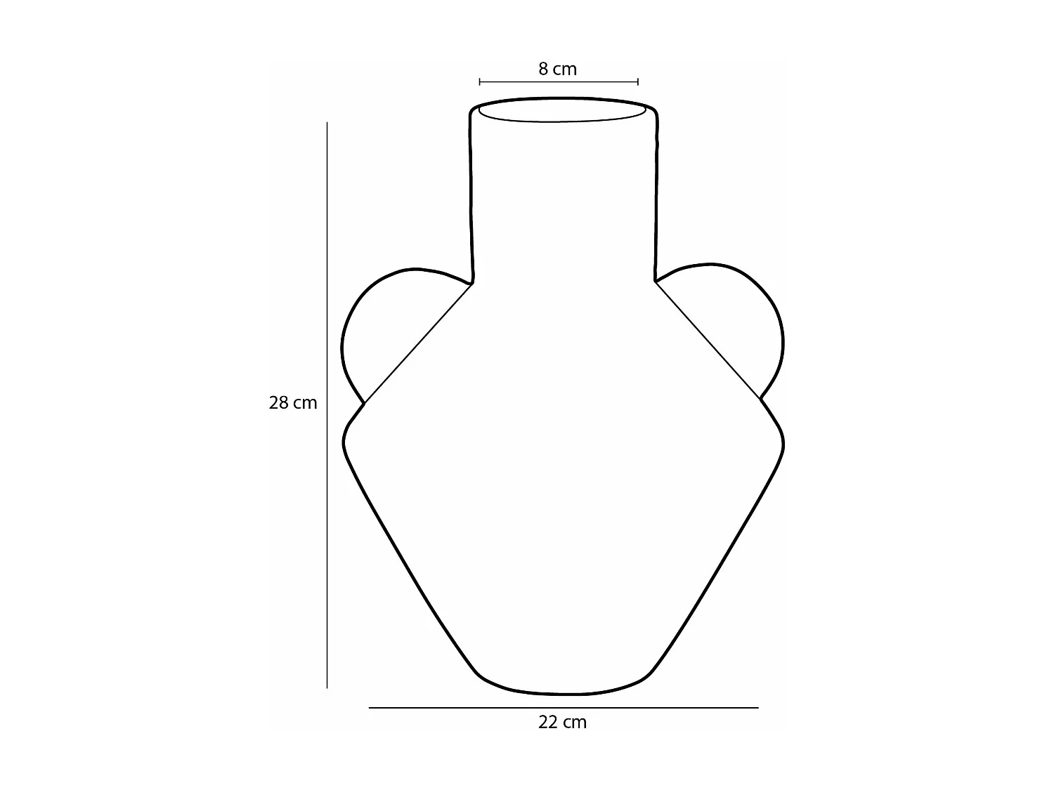 Vaas van keramiek - 28 x Ø22 - Groen - STRATT