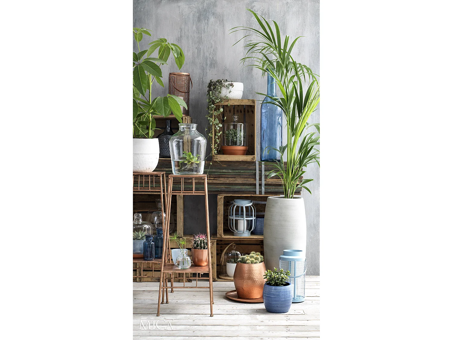 Dekorative Flasche aus Recyceltes Glas - Ø18 x 75 - Hellblau - RIOJA