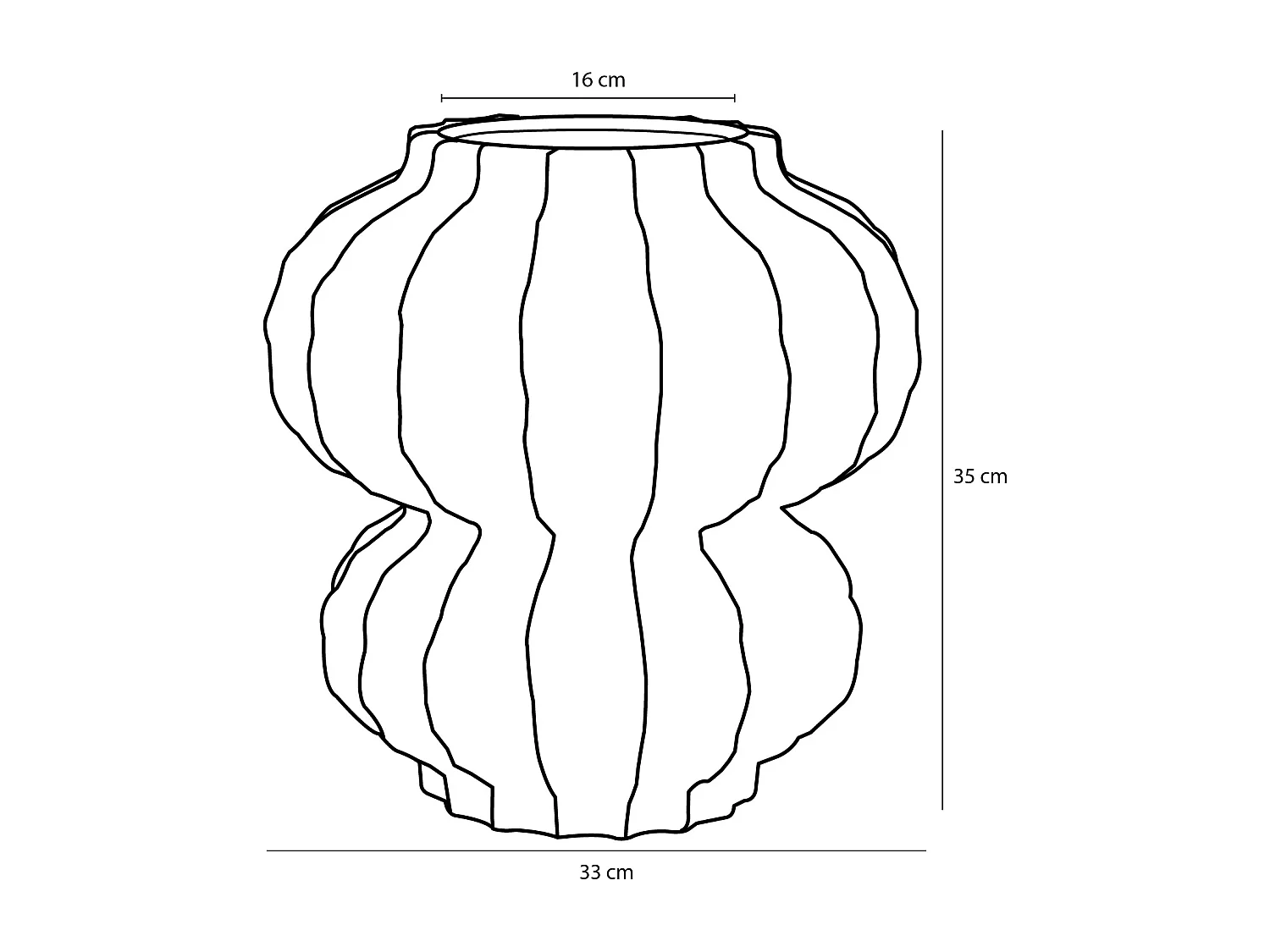 Vase en céramique - 35 x Ø33 - Doré - ALTEA