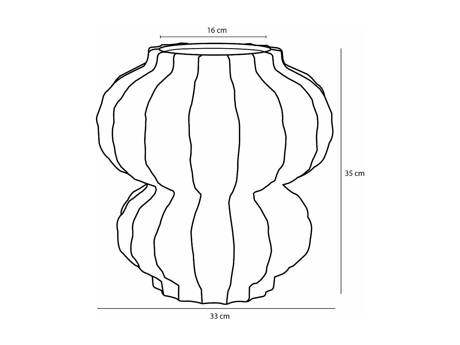 Vase en céramique - 35 x Ø33 - Doré - ALTEA