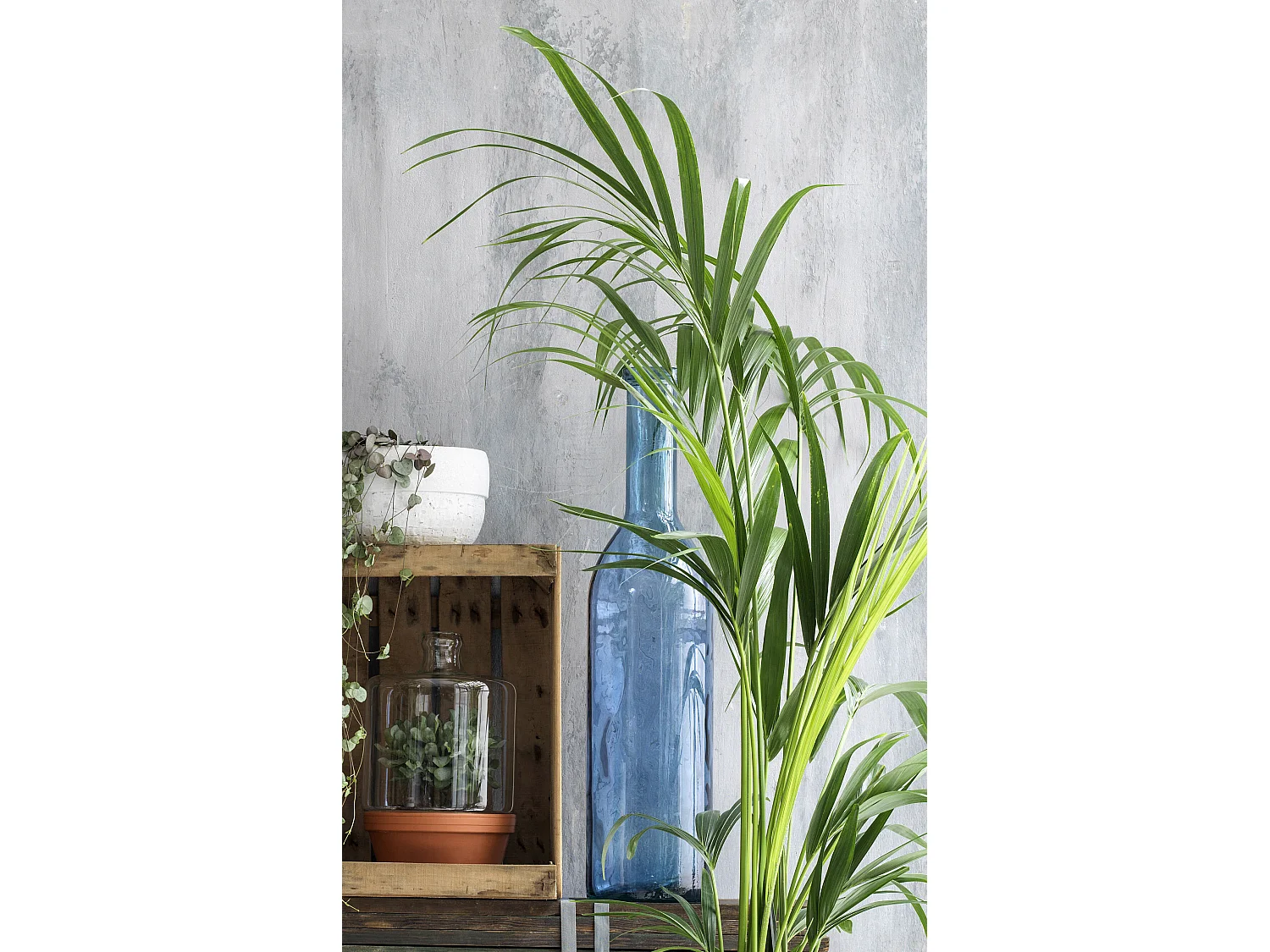 Decoratieve fles van gerecycled glas - Ø15 x 50 - Lichtblauw - RIOJA