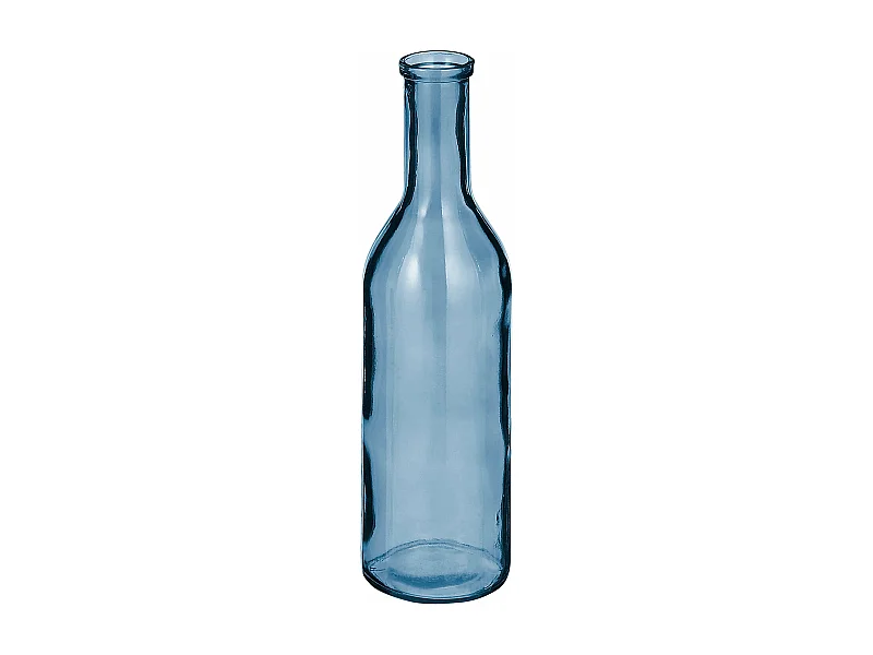 Bouteille décorative en verre recyclé - Ø15 x 50 - Bleu clair - RIOJA