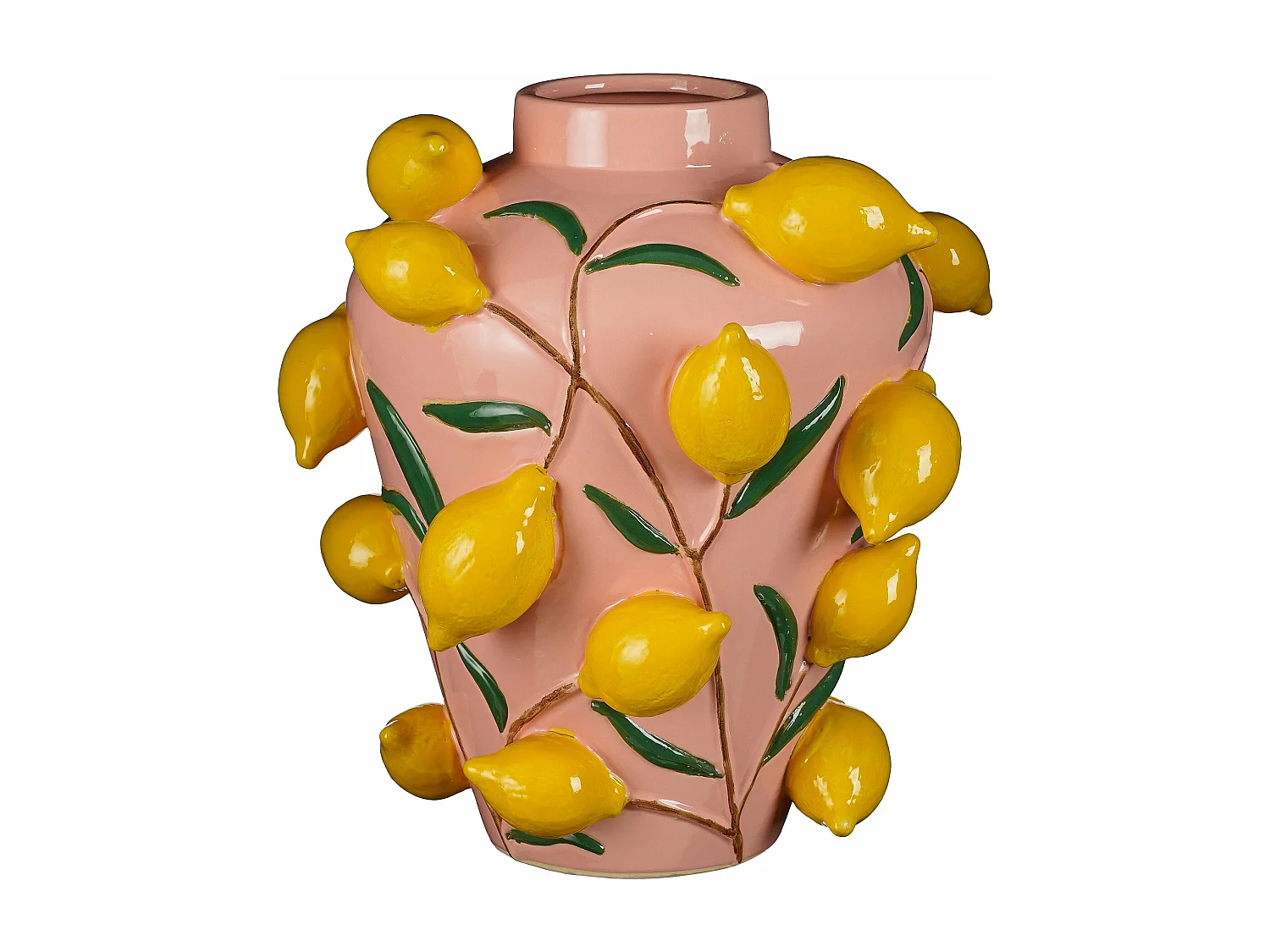 Vase en céramique - 37.5 x Ø35 - Rose clair - MELIKA