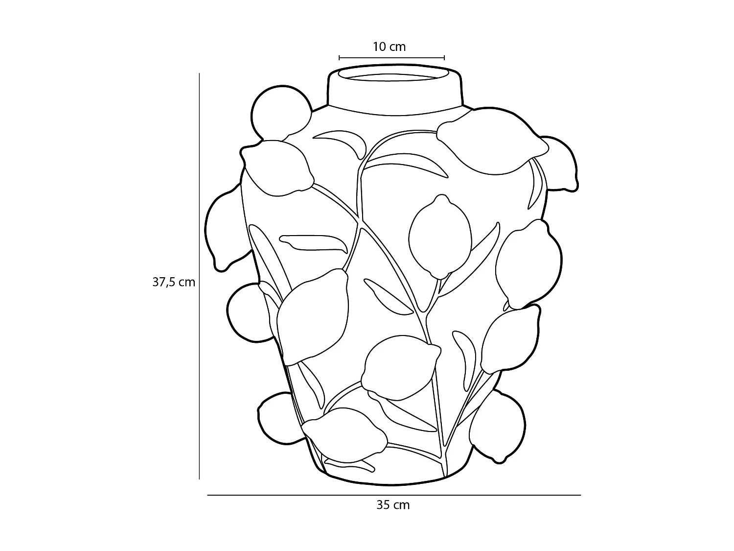 Vase en céramique - 37.5 x Ø35 - Rose clair - MELIKA