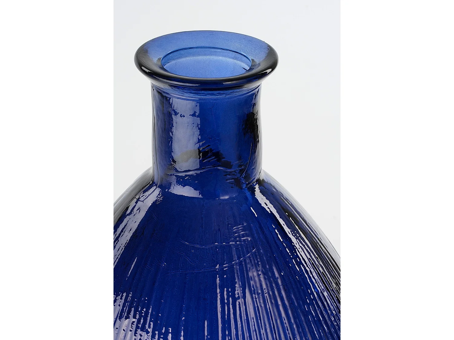 Bouteille décorative en verre recyclé - 59 x 29 - Bleu foncé - FIRENZA