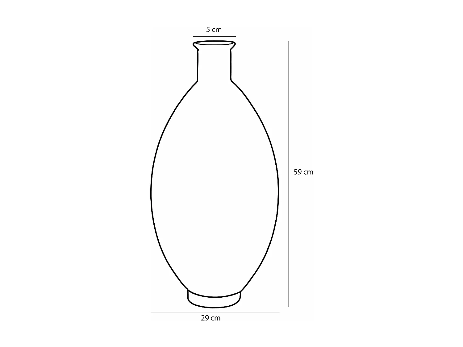 Bouteille décorative en verre recyclé - 59 x 29 - Bleu foncé - FIRENZA