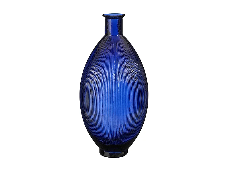 Decoratieve fles van gerecycled glas - 59 x 29 - Donkerblauw - FIRENZA