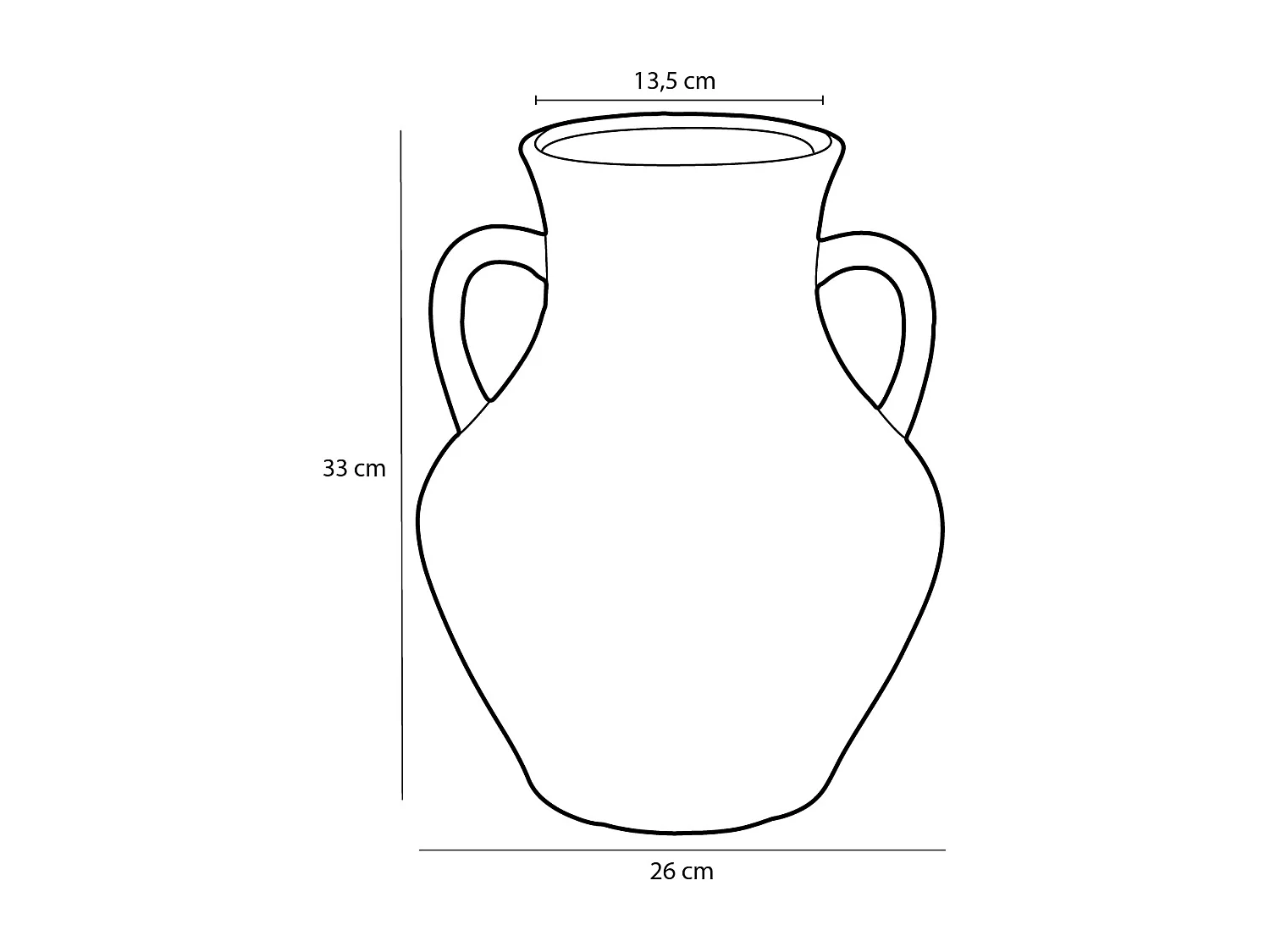 Vase en céramique - 33 x Ø26 - Blanc cassé - MARIAN