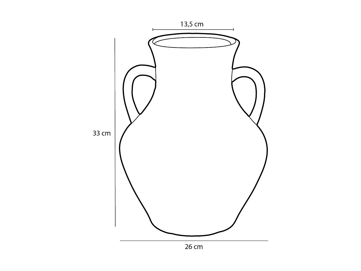 Vase en céramique - 33 x Ø26 - Blanc cassé - MARIAN