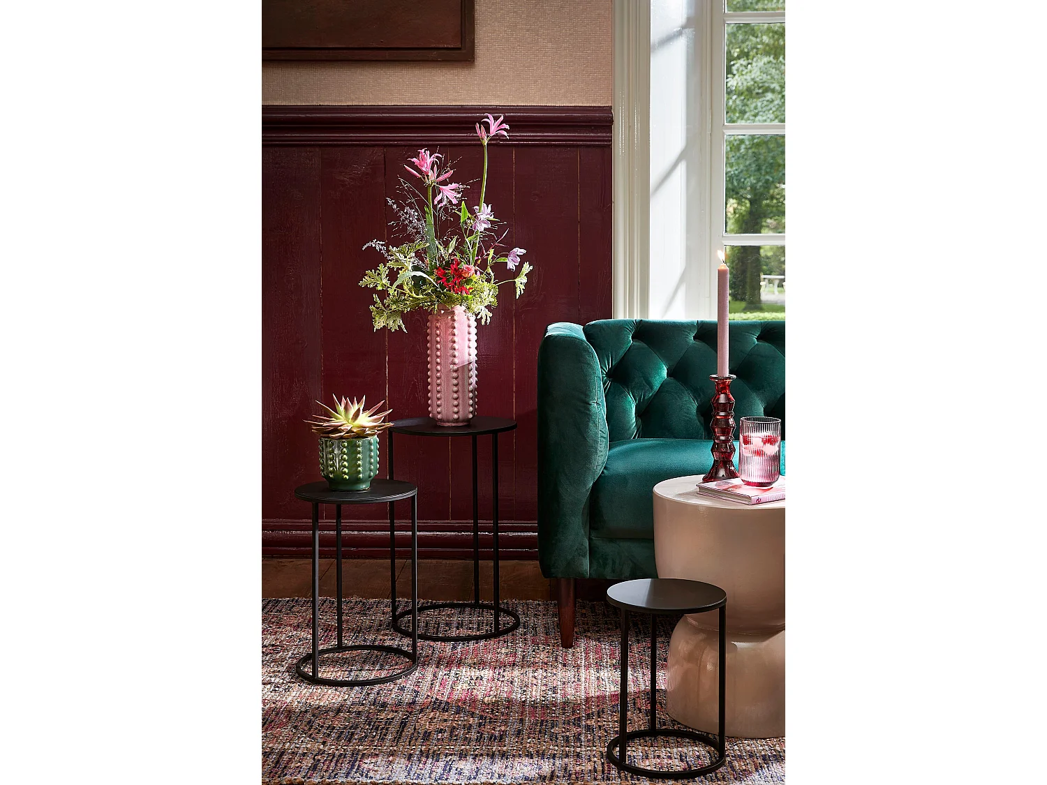 Vaas van keramiek - 30 x Ø11 - Roze - BOAZ