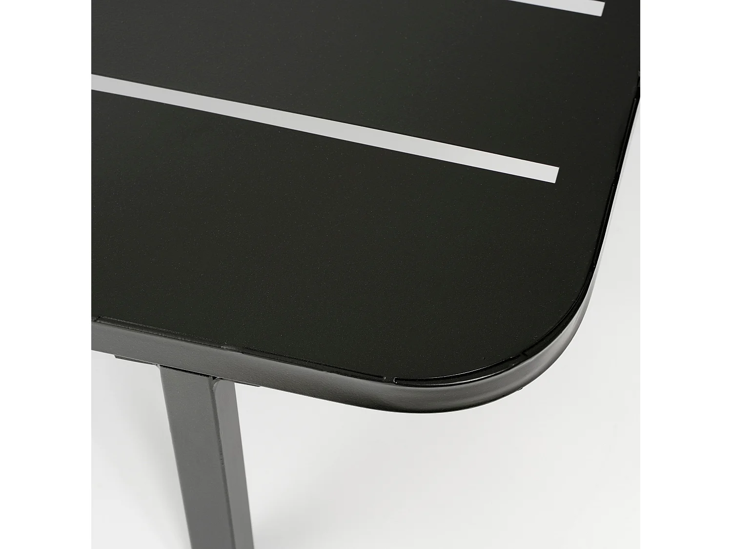 Table de jardin en métal - 80 x 80 x 23 - Noir - CELO