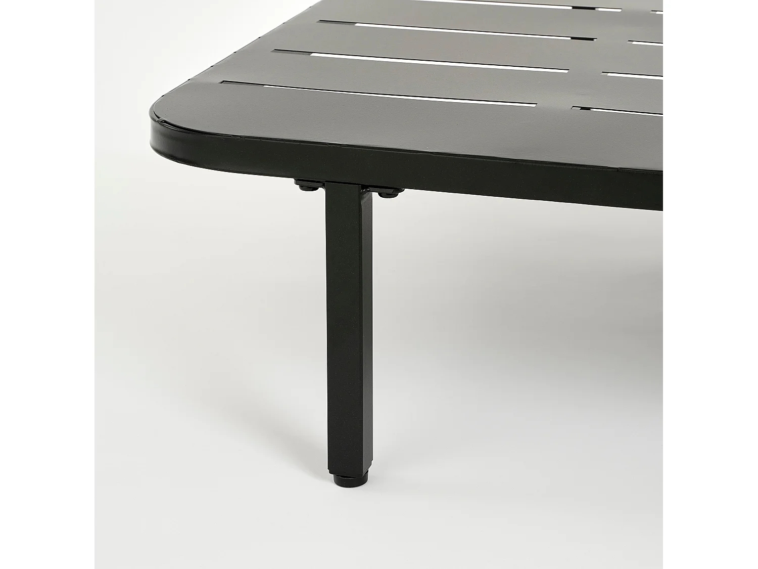 Table de jardin en métal - 80 x 80 x 23 - Noir - CELO