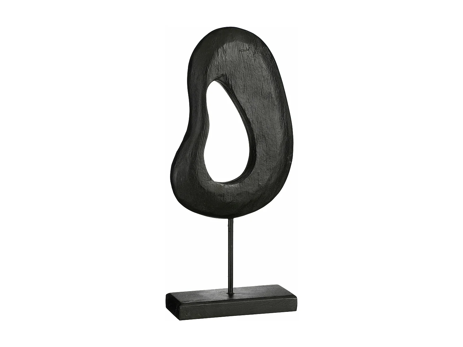 Sculpture en bois de manguier et métal - 16.5 x 37.5 - Noir - PASTINA
