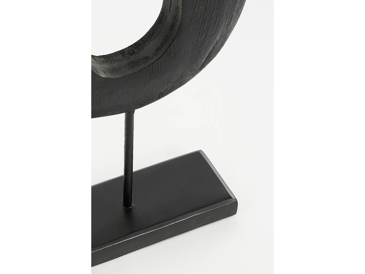 Sculpture en bois de manguier et métal - 16.5 x 37.5 - Noir - PASTINA