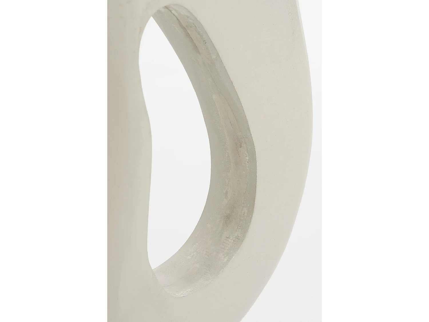 Decoratief beeld van mangohout en metaal - 16.5 x 37.5 - Off white - PASTINA