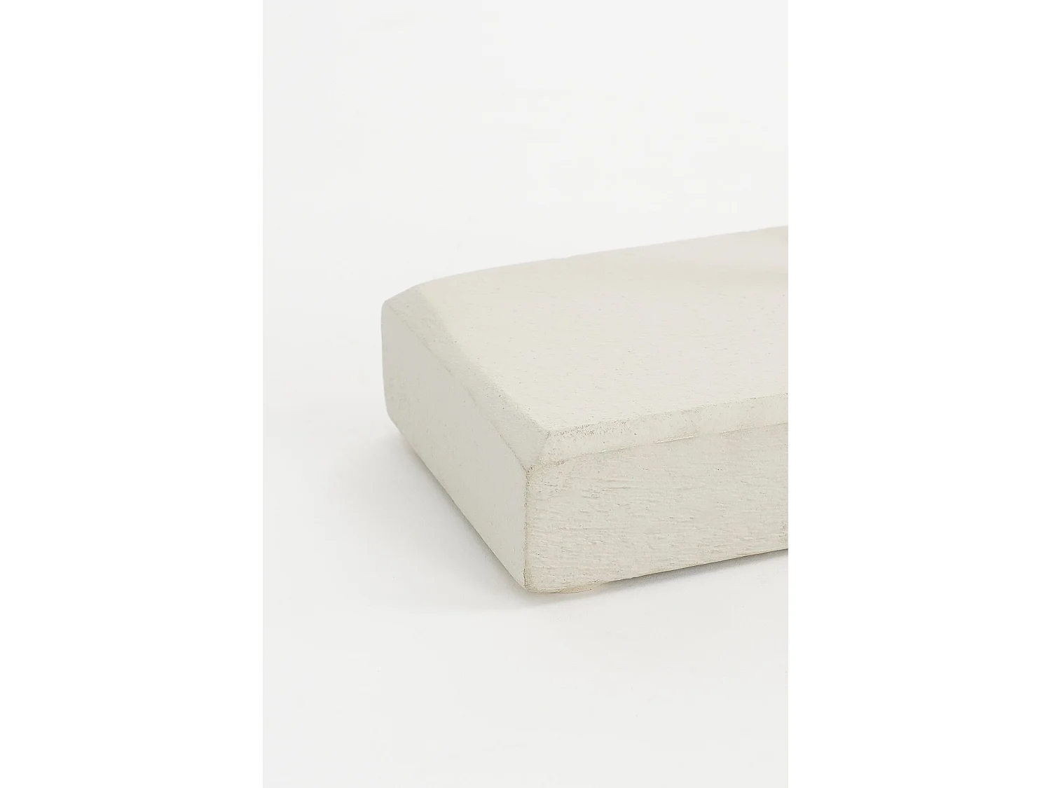 Decoratief beeld van mangohout en metaal - 16.5 x 37.5 - Off white - PASTINA