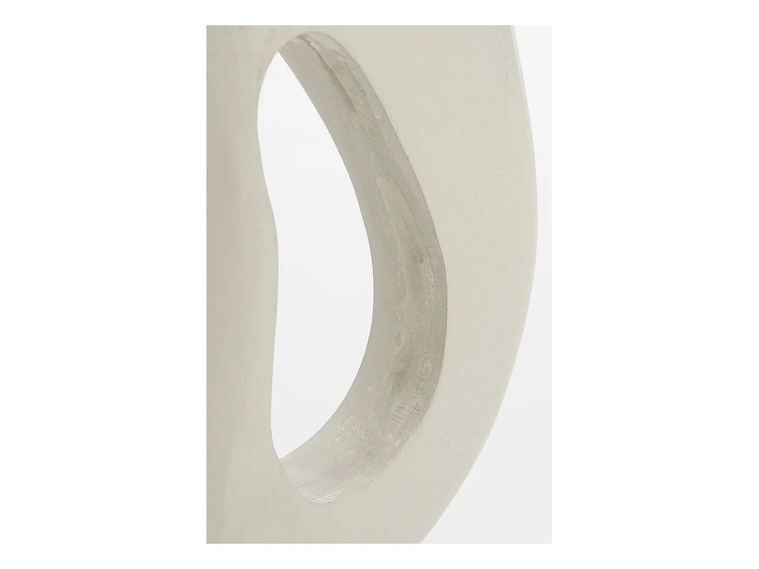Sculpture en bois de manguier et métal - 16.5 x 37.5 - Blanc cassé - PASTINA