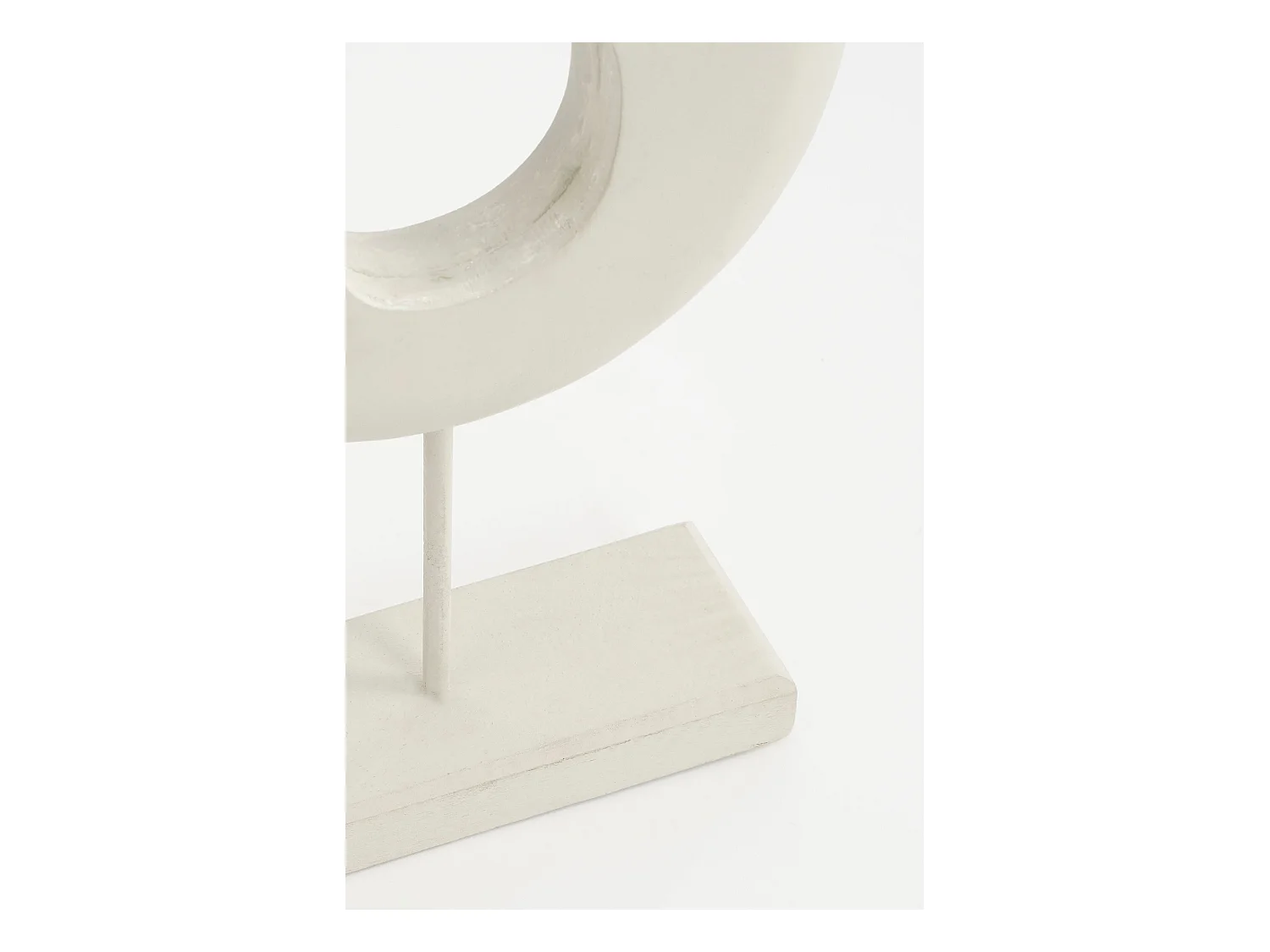 Sculpture en bois de manguier et métal - 16.5 x 37.5 - Blanc cassé - PASTINA