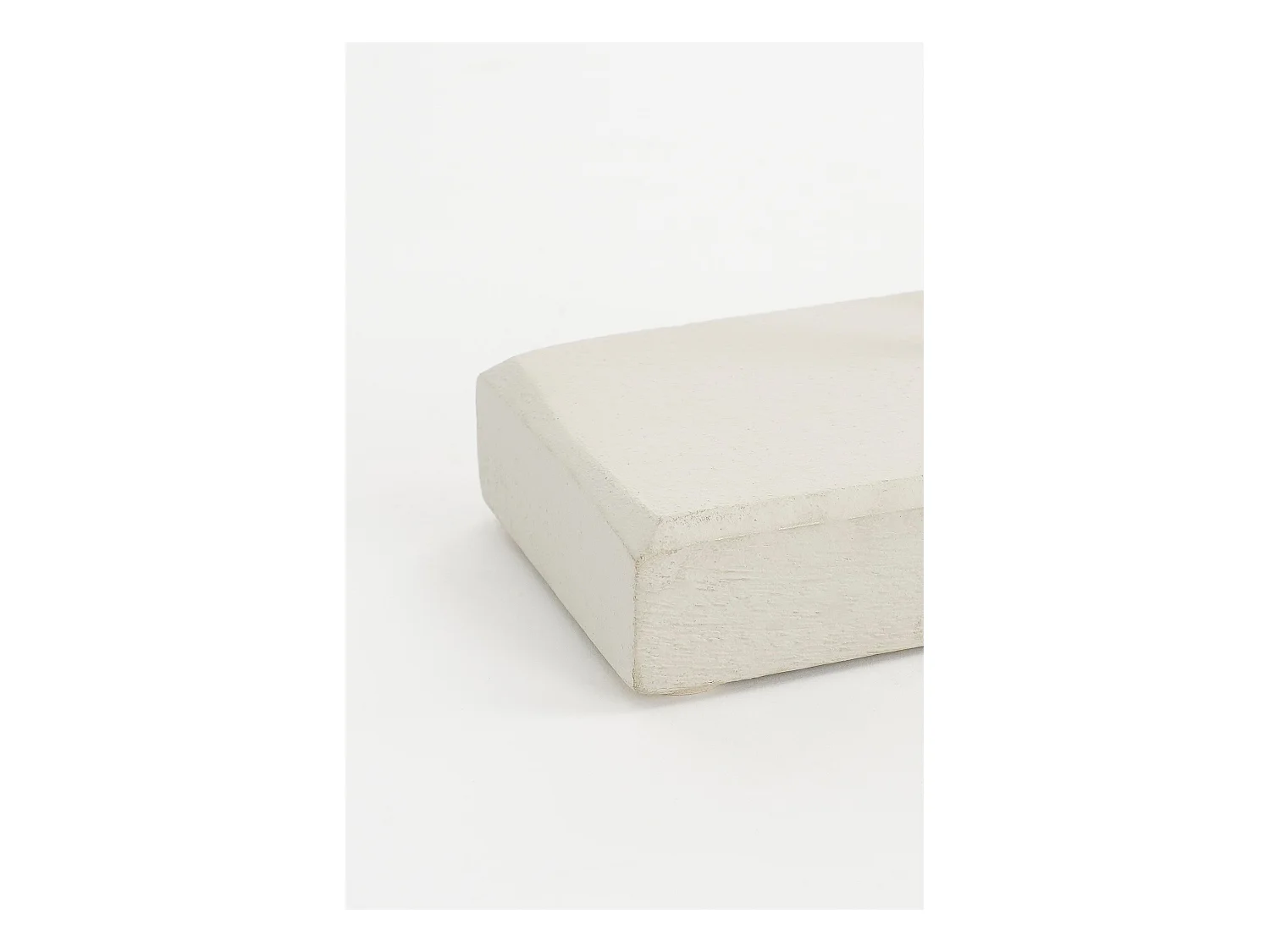 Sculpture en bois de manguier et métal - 16.5 x 37.5 - Blanc cassé - PASTINA
