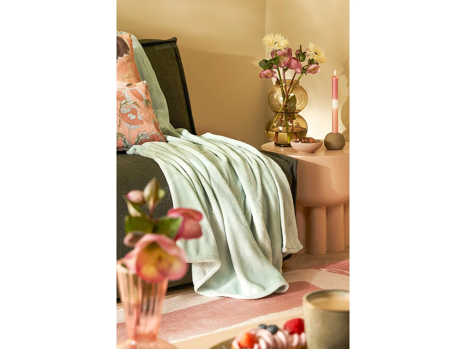 Kuscheldecke aus Polyester - 180 x 130 - Mintgrün - FAMKE