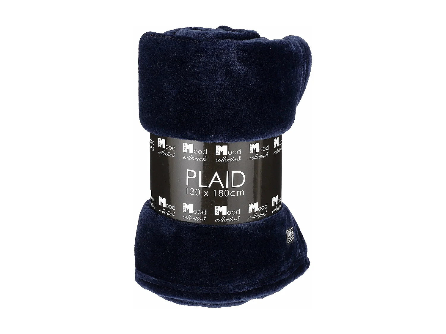 Plaid  en polyester - 180 x 130 - Bleu foncé - FAMKE