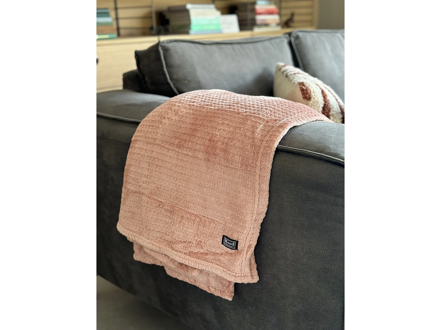 Kuscheldecke aus Polyester - 180 x 130 - Pfirsich - JOANNE