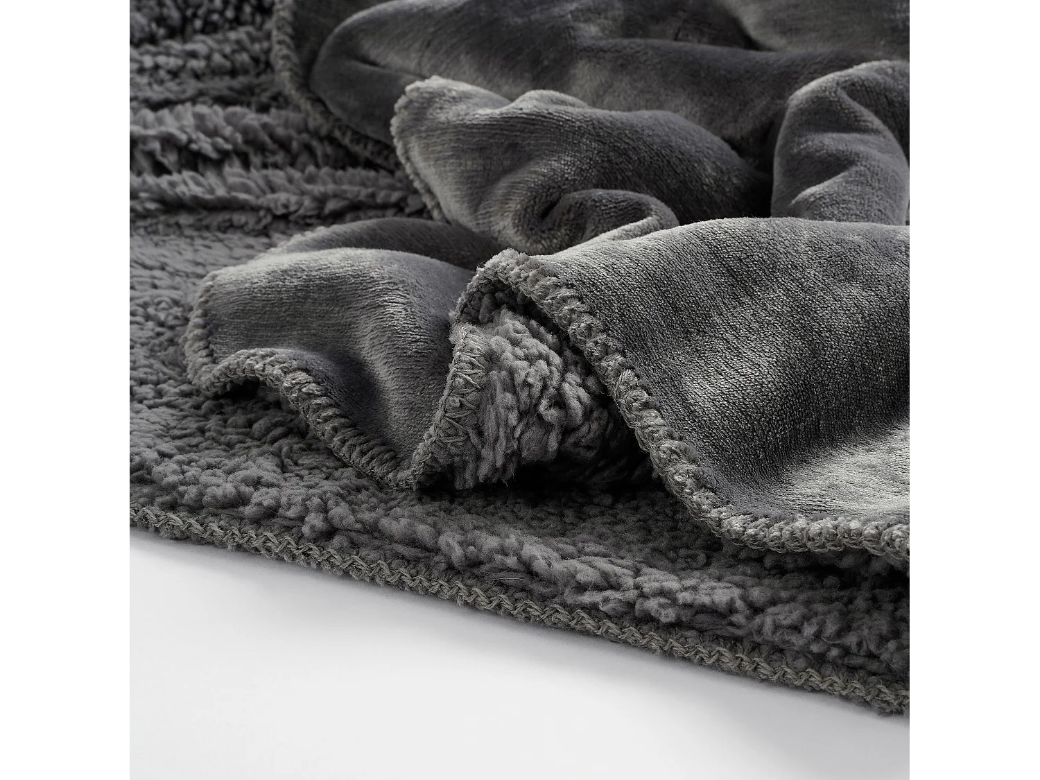 Plaid en polyester - 200 x 150 - Anthracite - MARDY