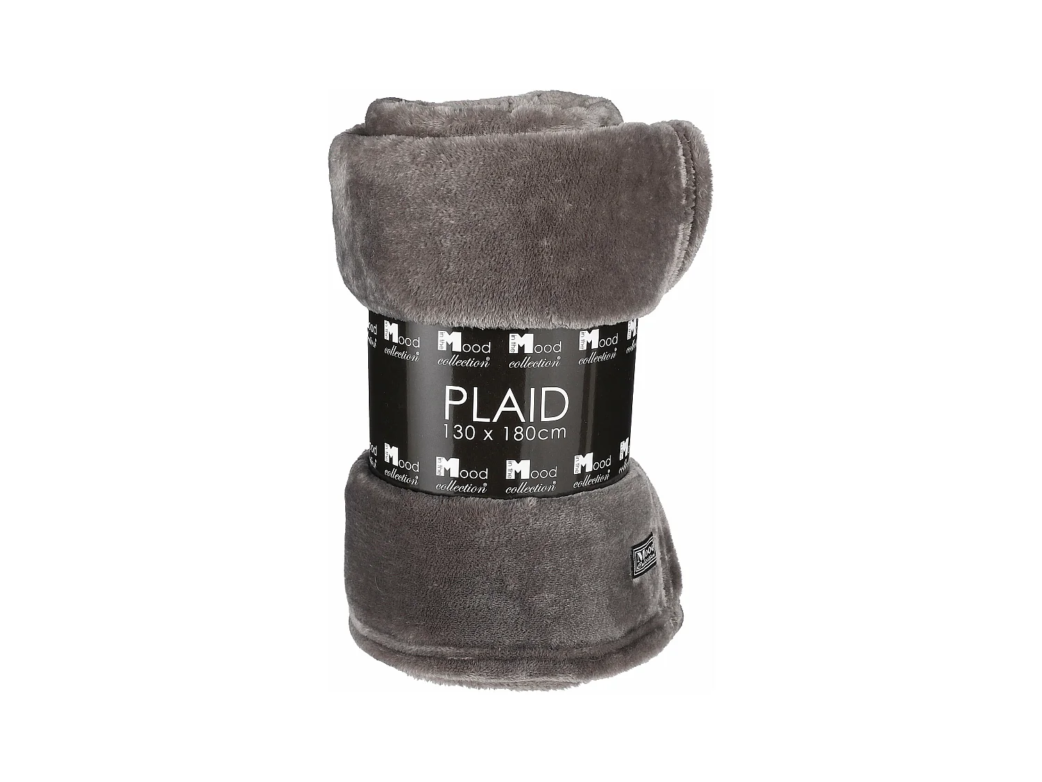 Plaid van polyester - 180 x 130 - Antraciet - FAMKE