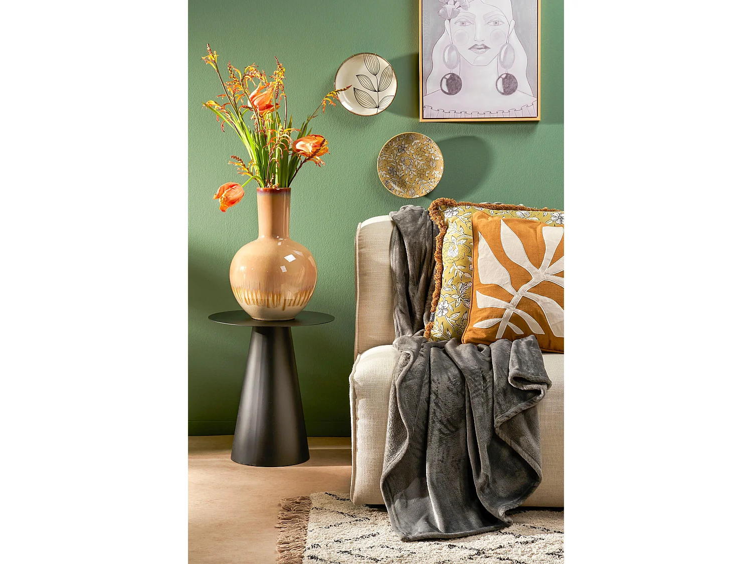 Manta de Poliéster - 180 x 130 - Antracita - FAMKE