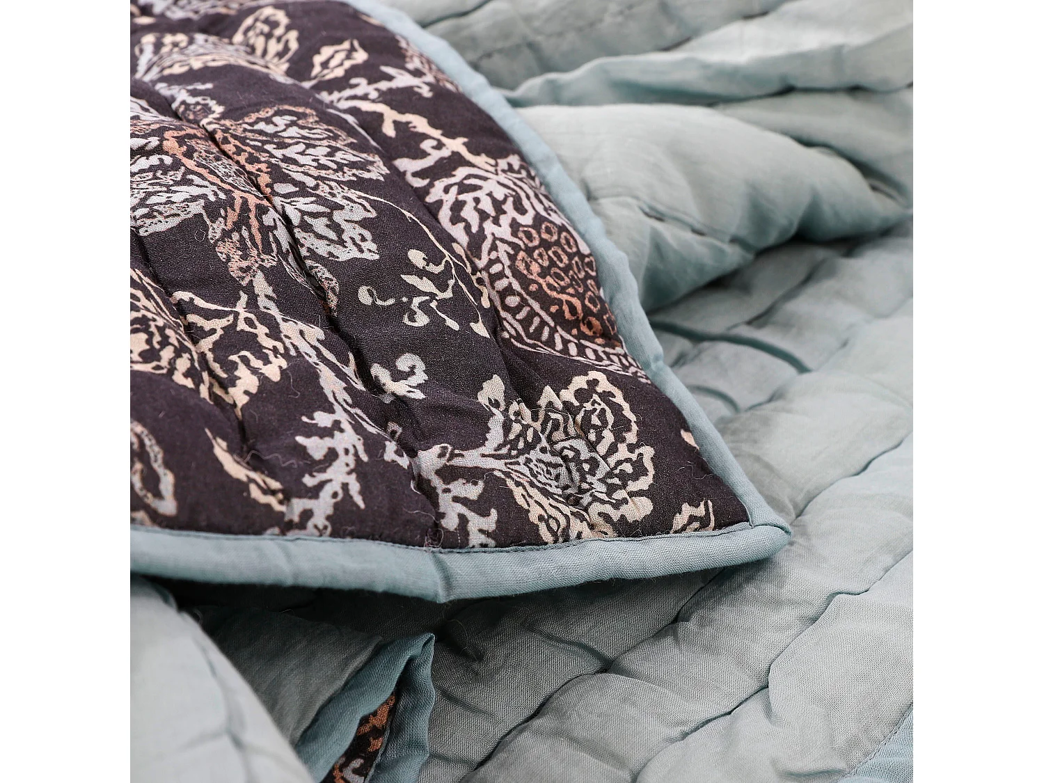 Plaid van katoen - 150 x 130 - Zwart -