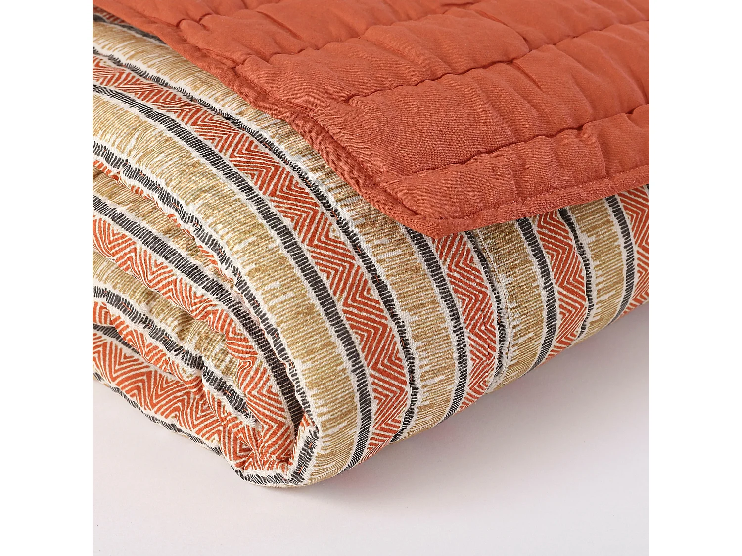 Plaid  en coton - 150 x 130 - Orange - MOLLY