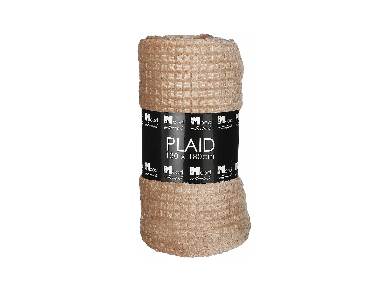 Plaid en polyester - 180 x 130 - Marron clair - JOANNE