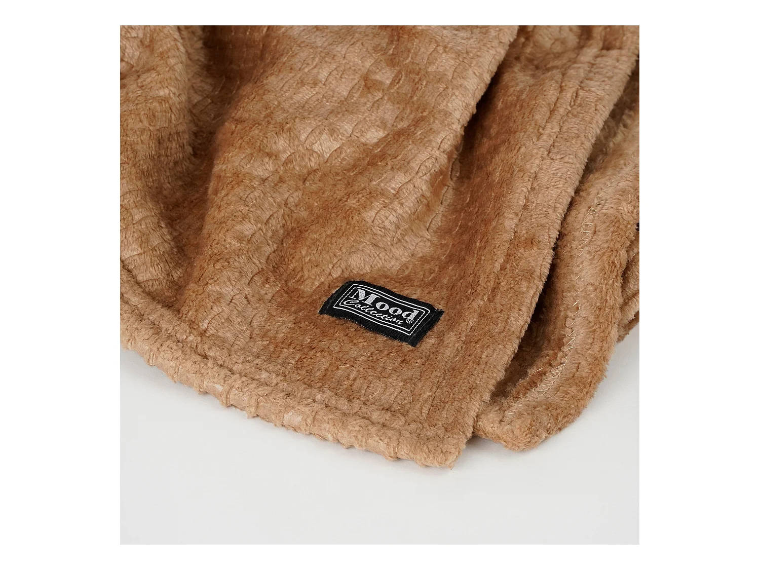 Plaid en polyester - 180 x 130 - Marron clair - JOANNE