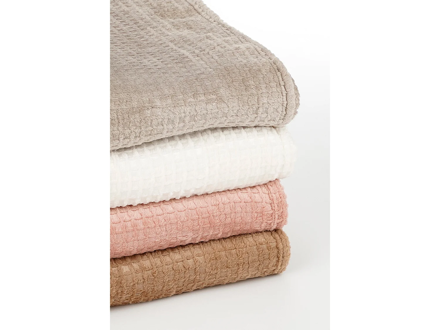 Plaid van polyester - 180 x 130 - Lichtbruin - JOANNE