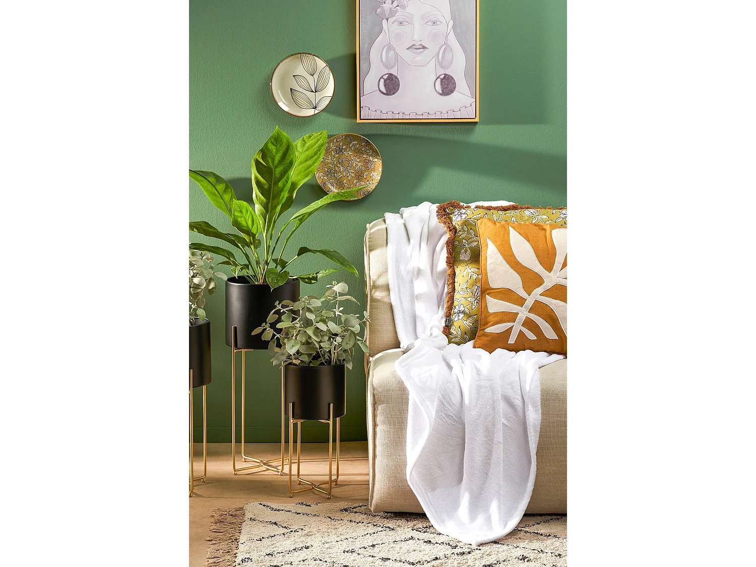 Plaid  en polyester - 180 x 130 - Blanc cassé - FAMKE