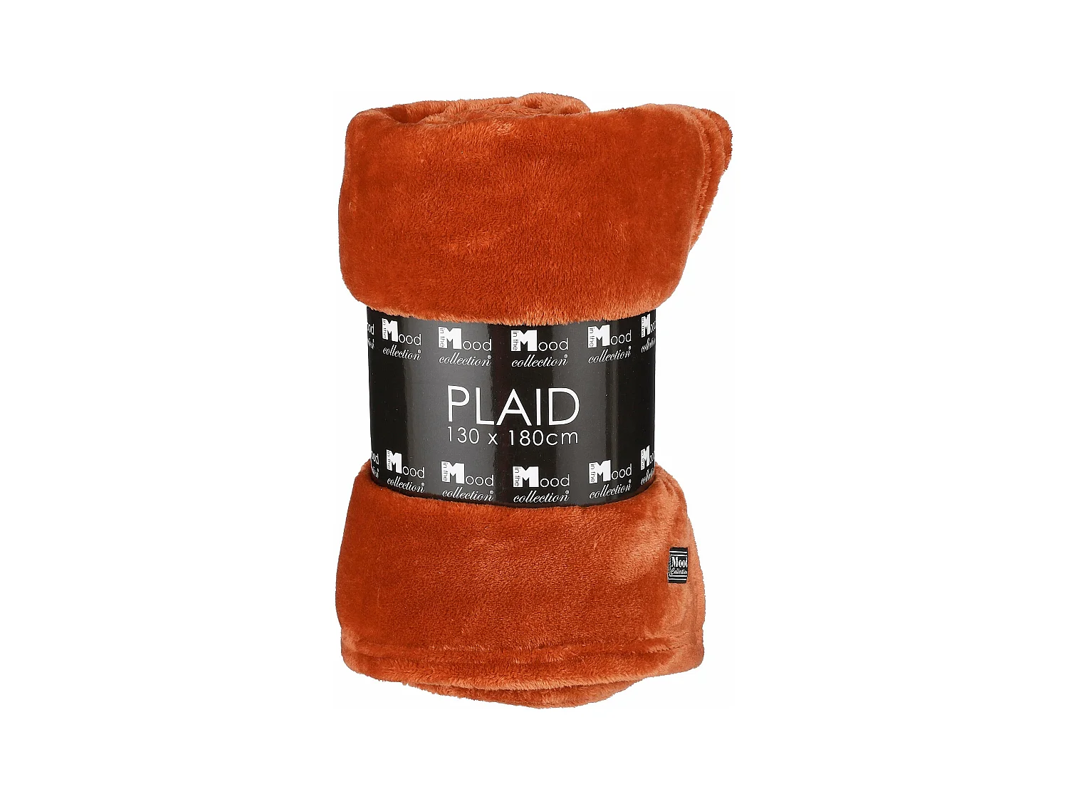 Plaid  en polyester - 180 x 130 - Terre cuite - FAMKE