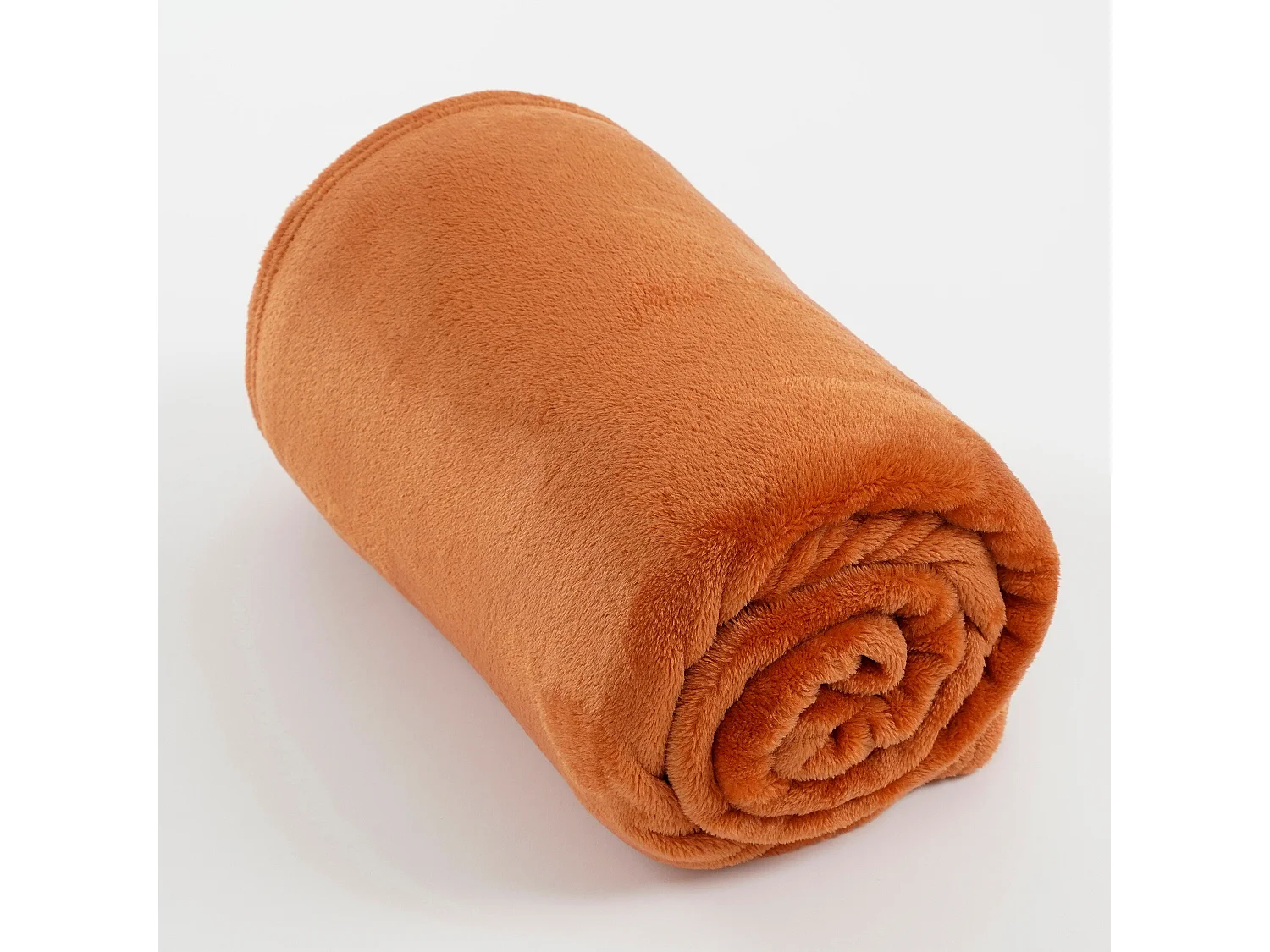 Plaid  en polyester - 180 x 130 - Terre cuite - FAMKE