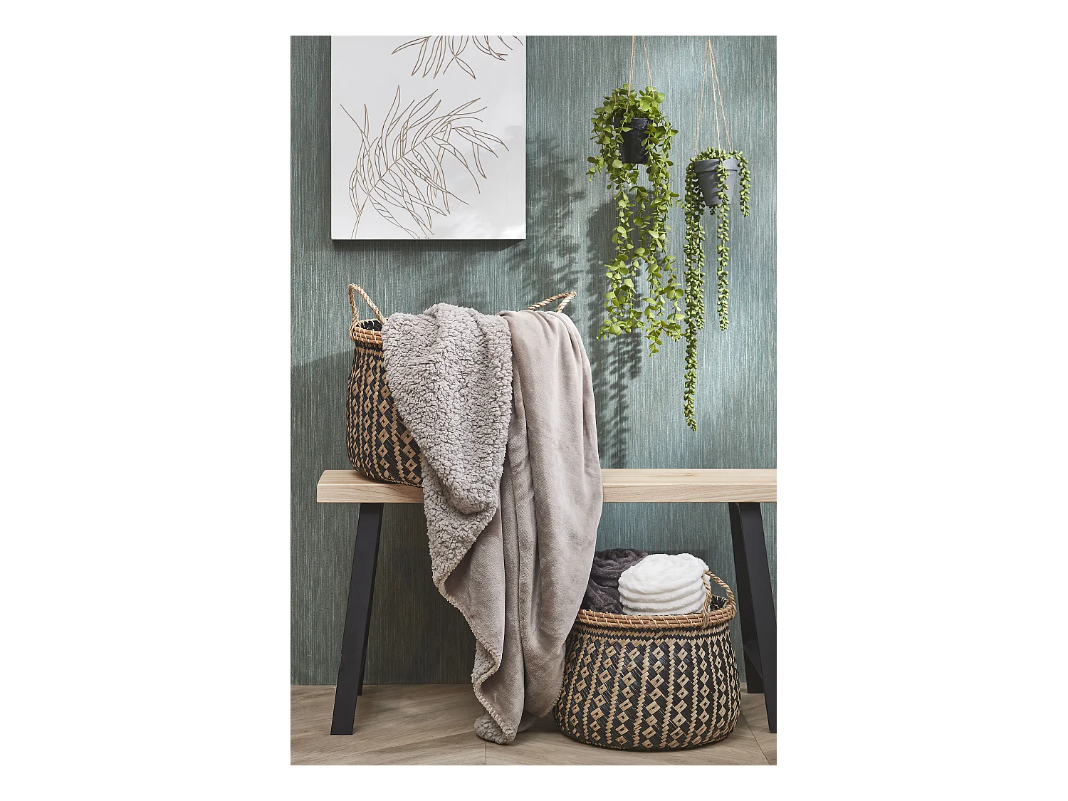 Plaid van polyester - 200 x 150 - Beige - MARDY